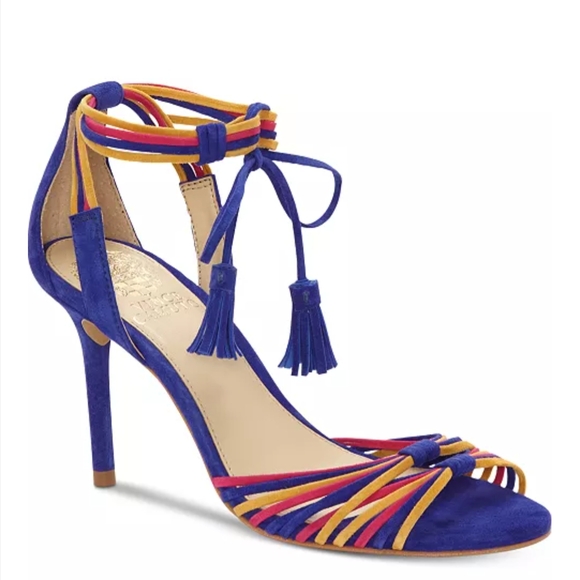 Vince Camuto Shoes - Vince Camuto Blue and Red Heels Elegant Stiletto Sandals